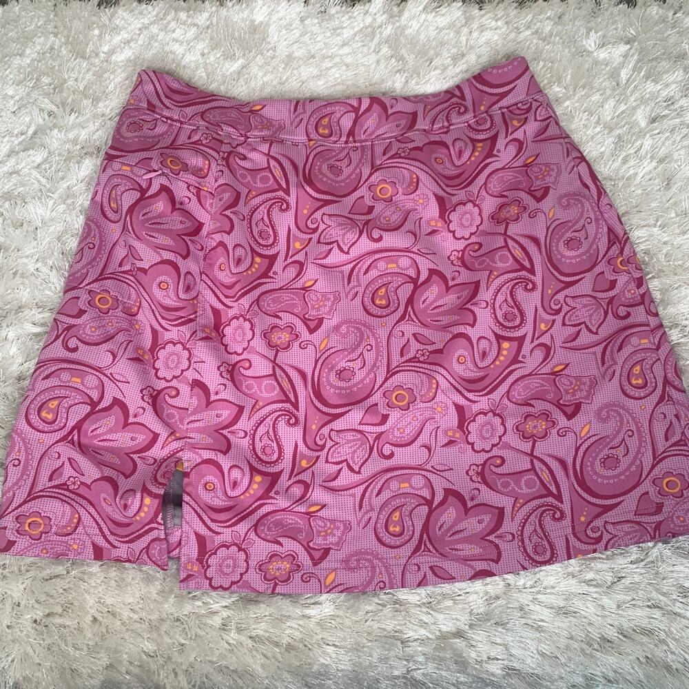 Izod Golf Skort Pink Pattern Paisley Sz Small